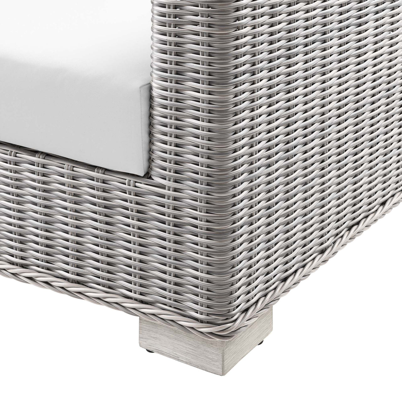 Corvara Alfresco Woven Sofa, Light Gray & White