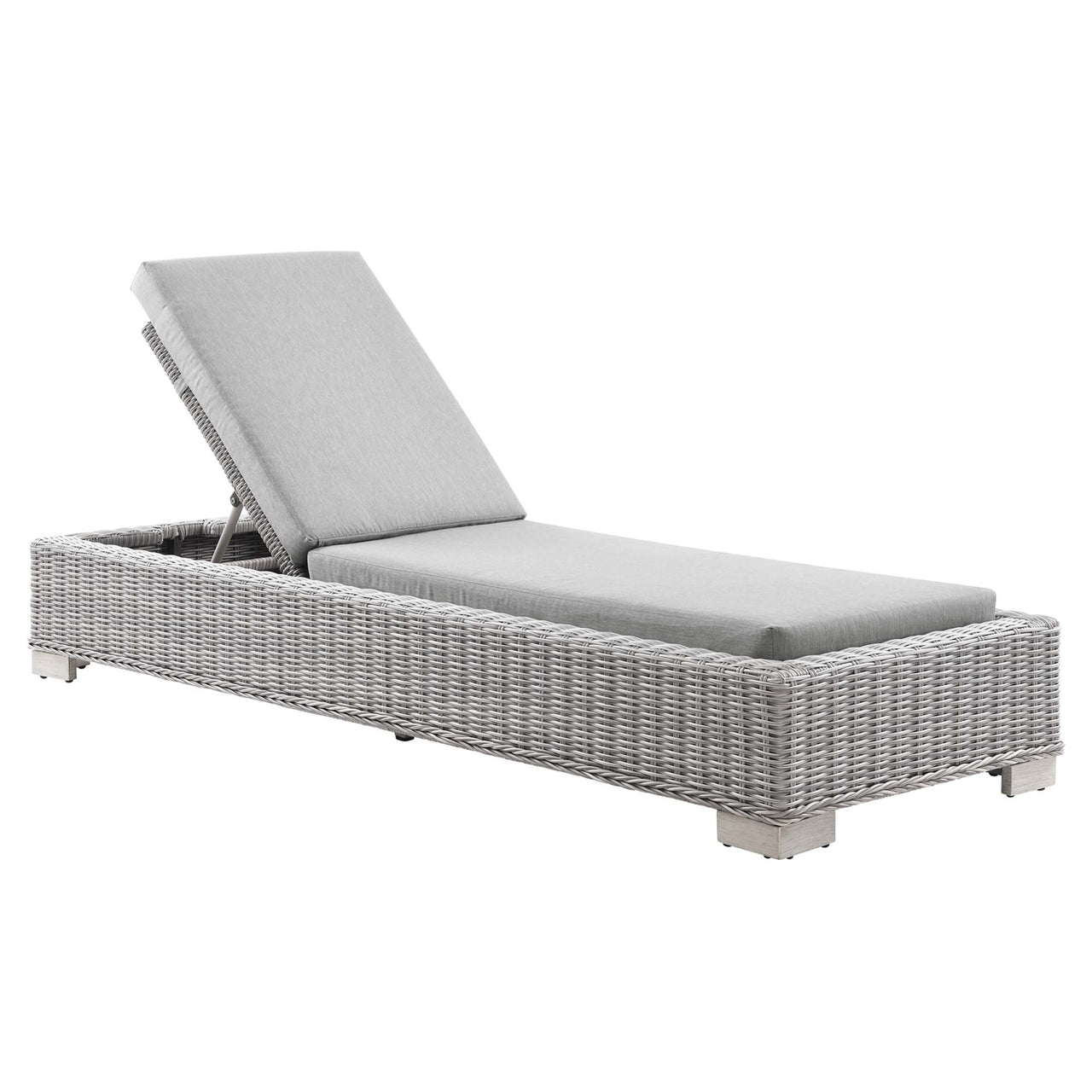 Corvara Alfresco Woven Chaise Lounge, Light Gray & Gray