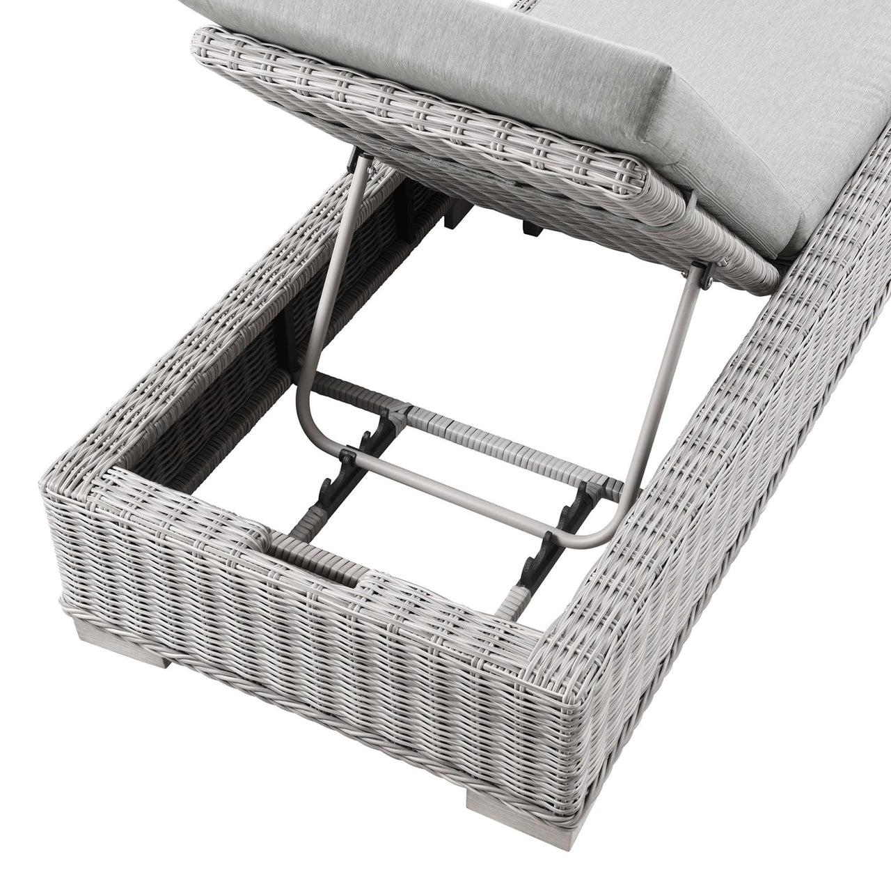 Corvara Alfresco Woven Chaise Lounge, Light Gray & Gray