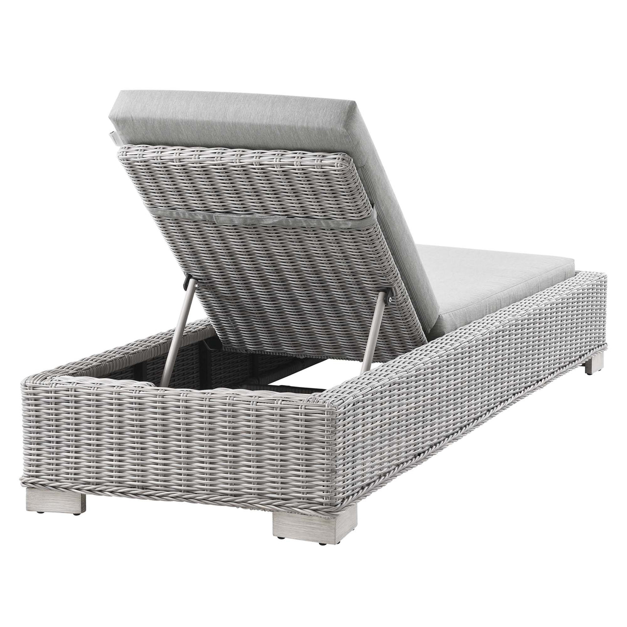 Corvara Alfresco Woven Chaise Lounge, Light Gray & Gray