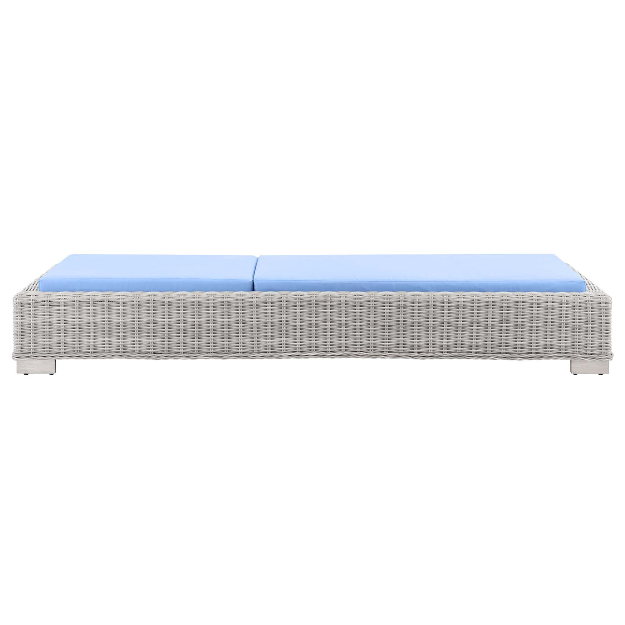 Corvara Alfresco Woven Chaise Lounge, Light Gray & Light Blue