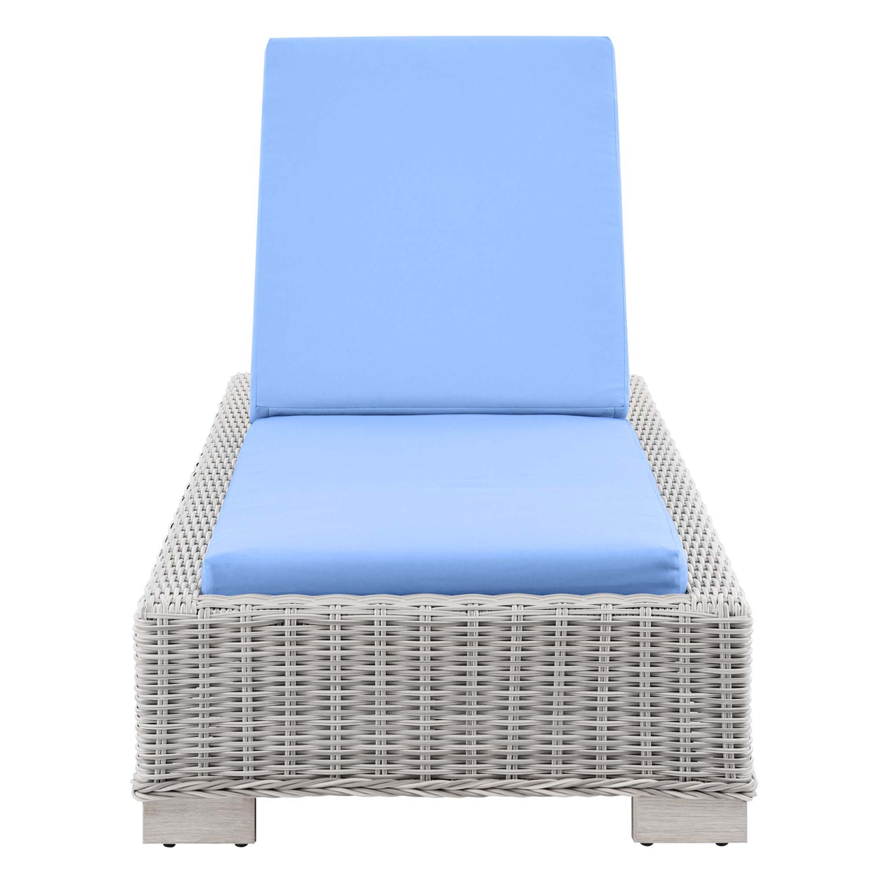 Corvara Alfresco Woven Chaise Lounge, Light Gray & Light Blue