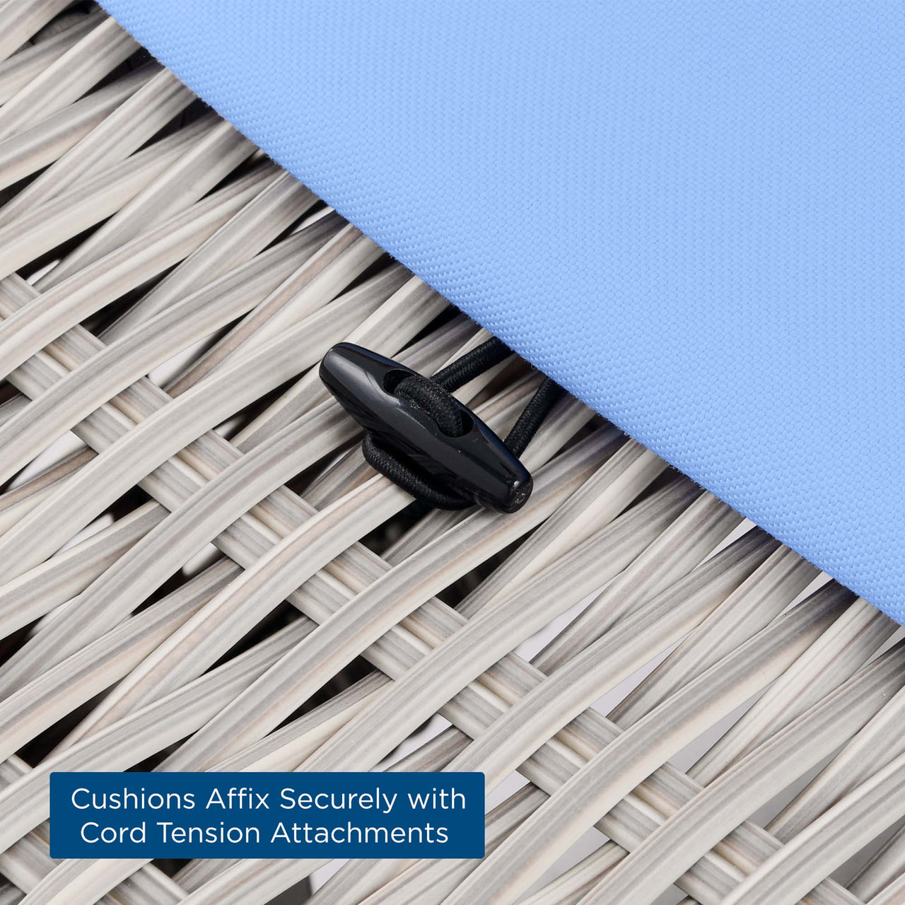 Corvara Alfresco Woven Chaise Lounge, Light Gray & Light Blue