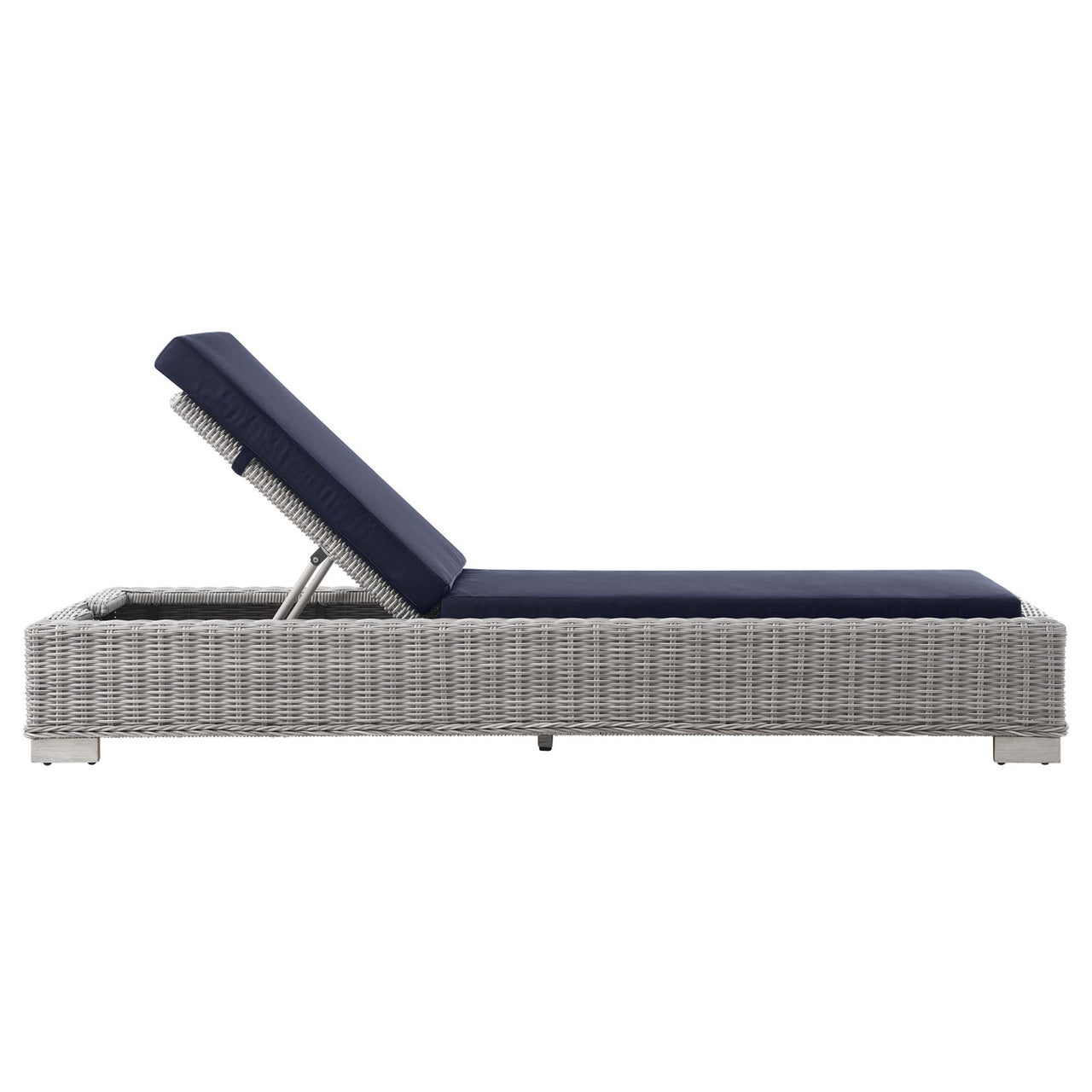 Corvara Alfresco Woven Chaise Lounge, Light Gray & Navy