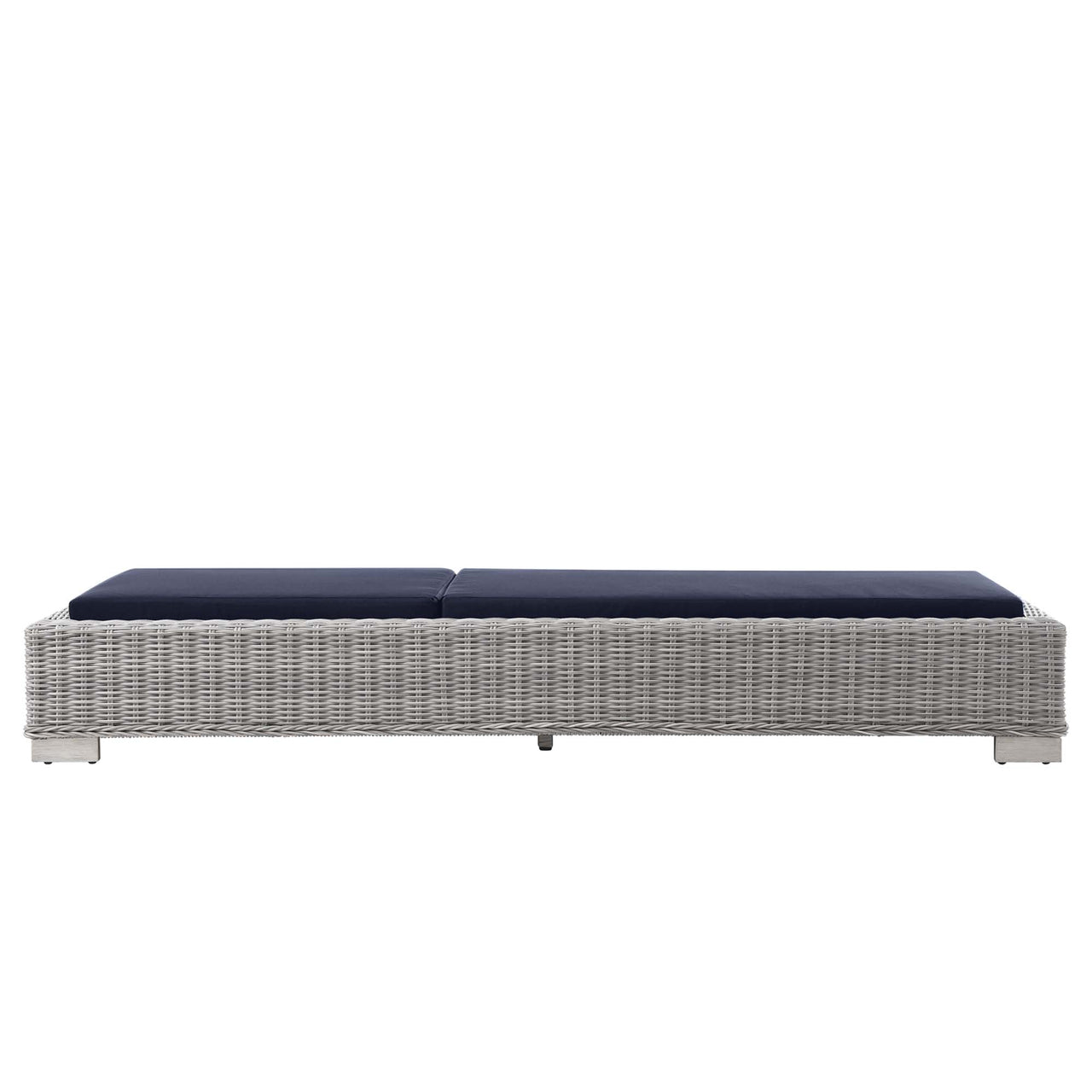 Corvara Alfresco Woven Chaise Lounge, Light Gray & Navy