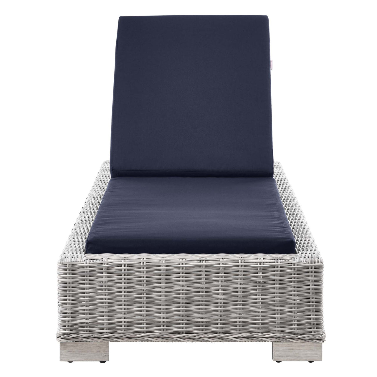 Corvara Alfresco Woven Chaise Lounge, Light Gray & Navy