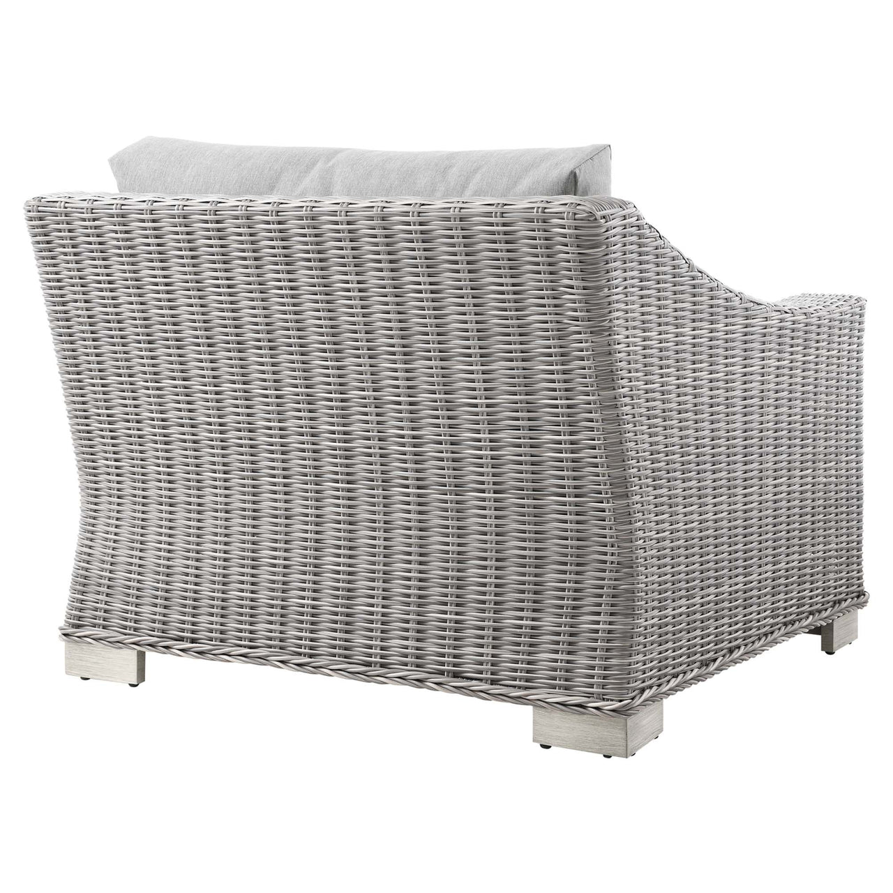 Corvara Alfresco Woven Left-Arm Chair | Outdoor Modular Sectional Component, Light Gray & Gray