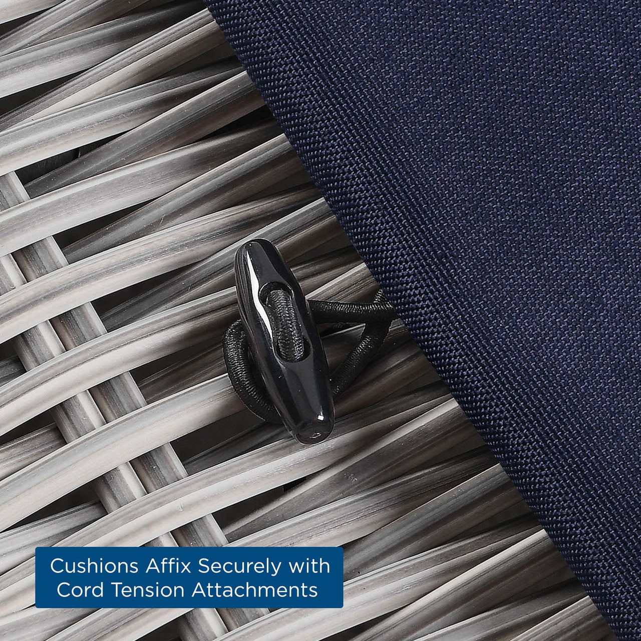 Corvara Alfresco Woven Armless Chair | Outdoor Modular Sectional Component, Light Gray & Navy