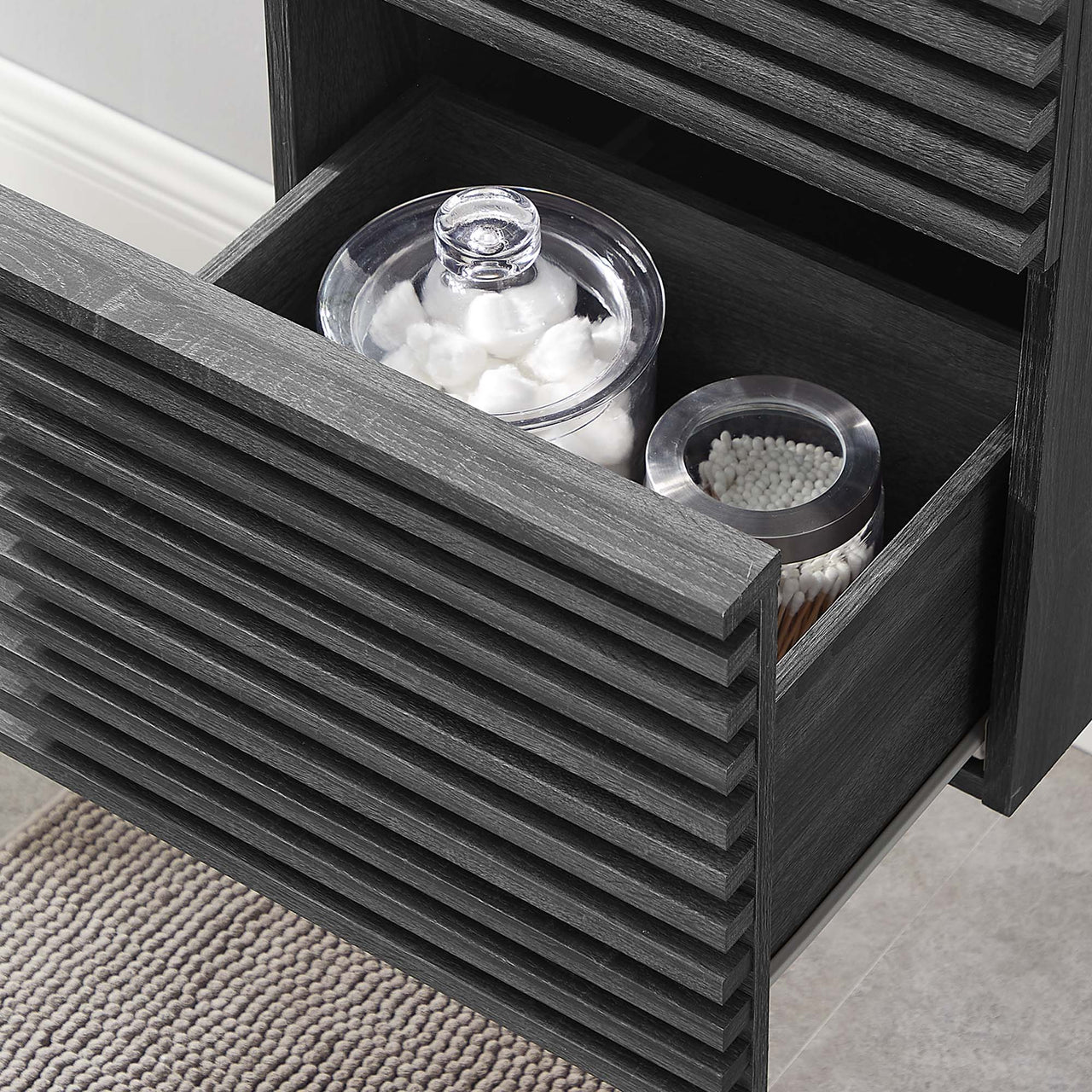 Ventra Floating Vanity Base with Storage, Extra Small, Charcoal