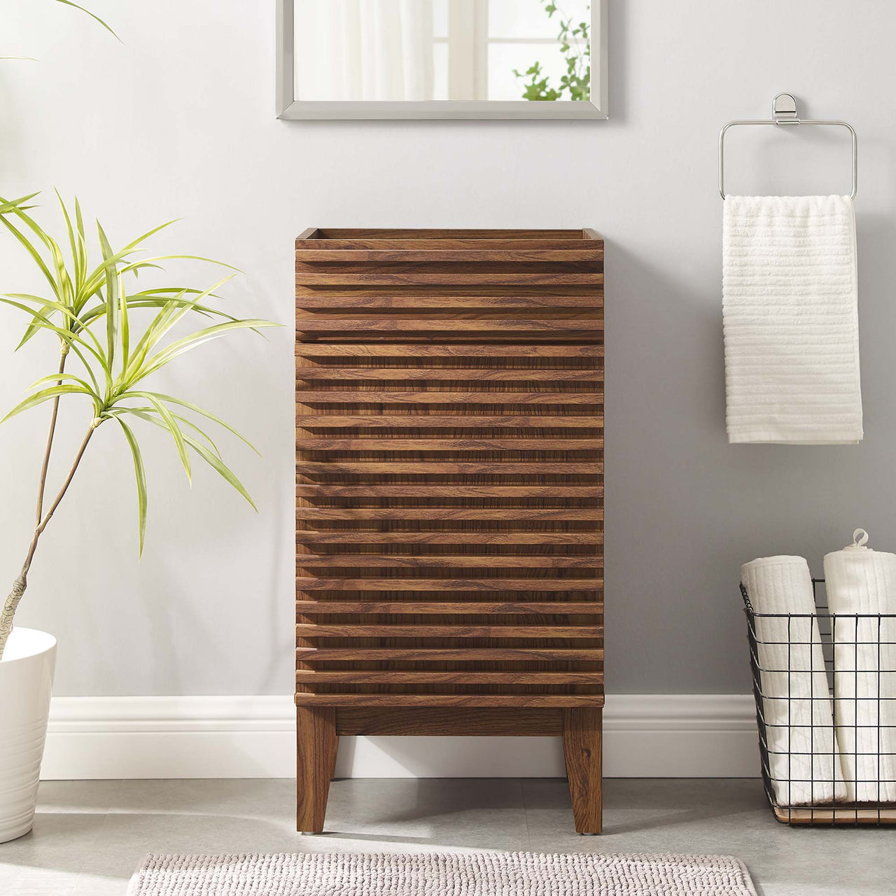 Ventra Vanity Base with Storage, Extra Small, Walnut