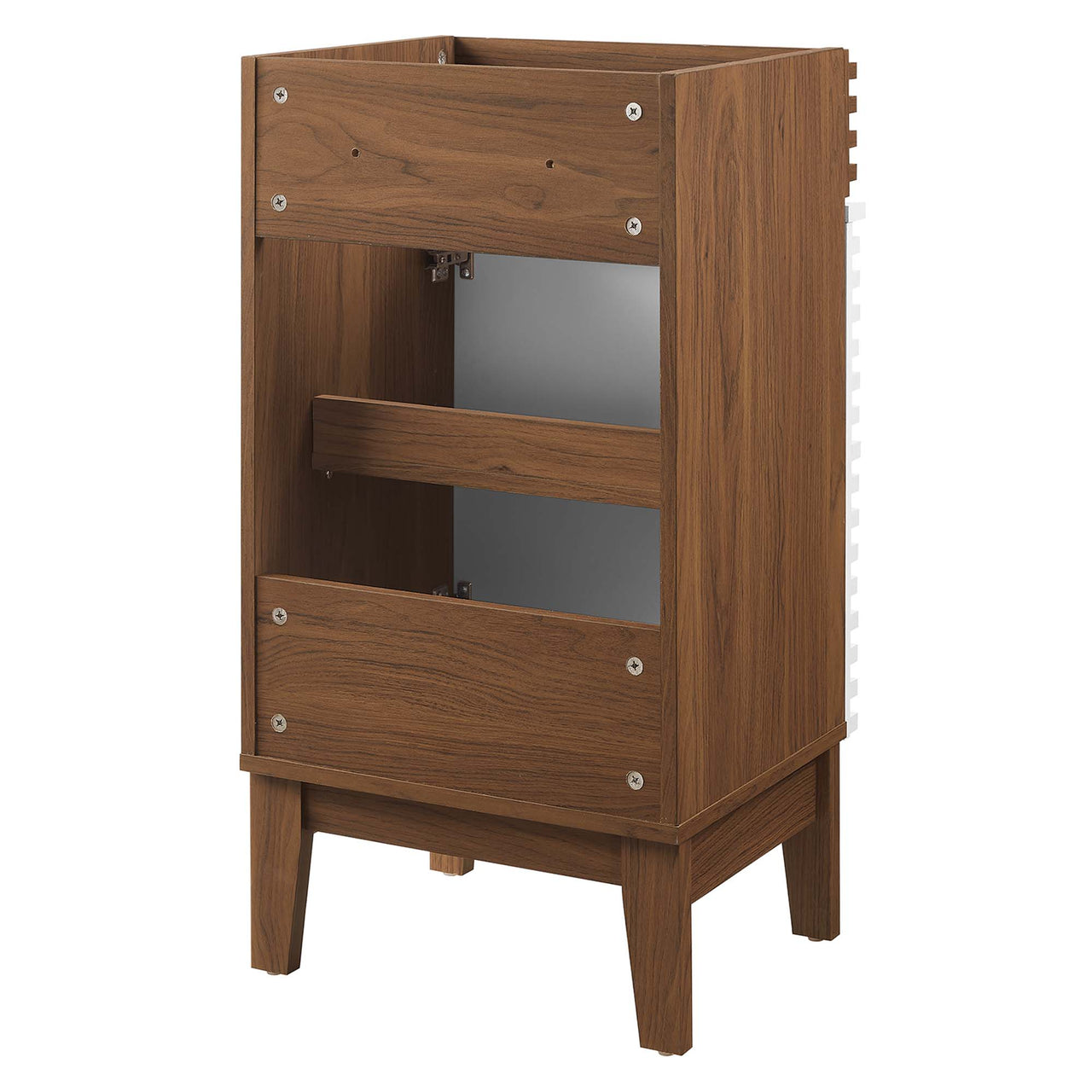 Ventra Vanity Base with Storage, Extra Small, White & Walnut