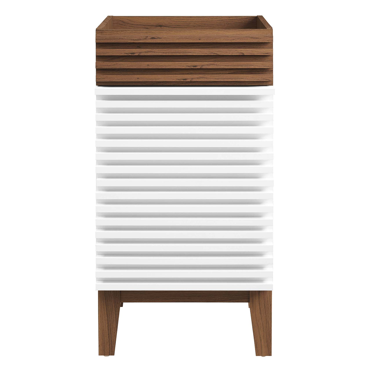 Ventra Vanity Base with Storage, Extra Small, White & Walnut