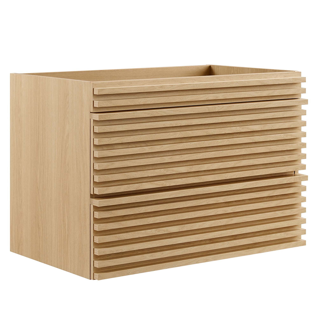 Ventra Floating Vanity Base with Storage, Medium, Oak