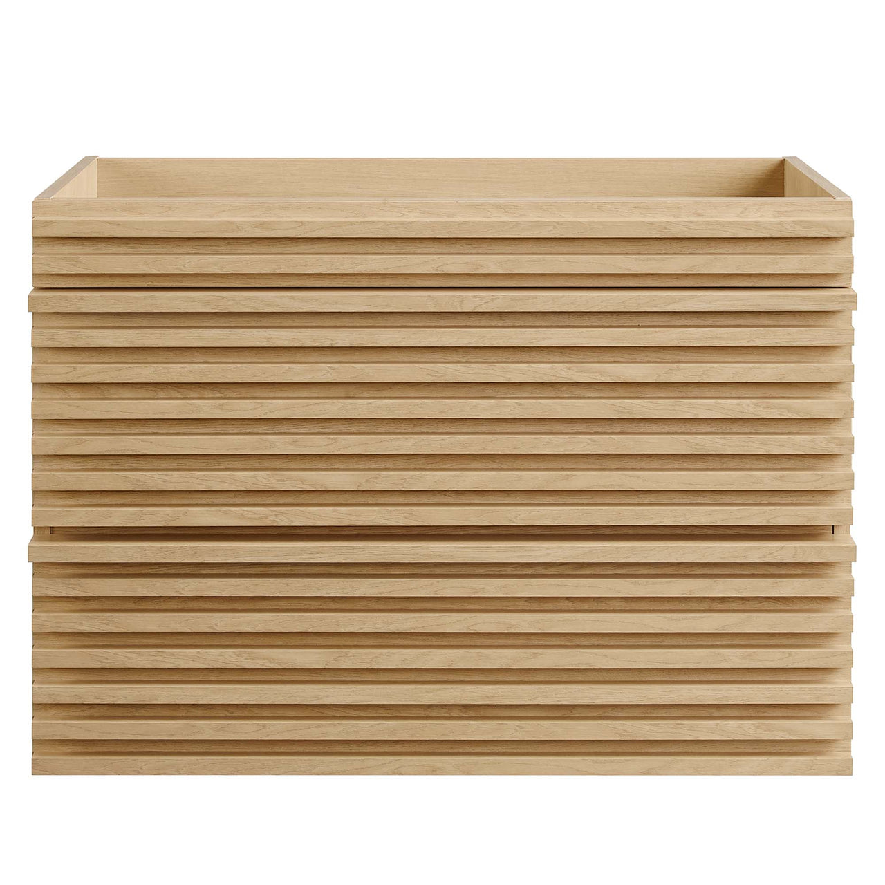 Ventra Floating Vanity Base with Storage, Medium, Oak