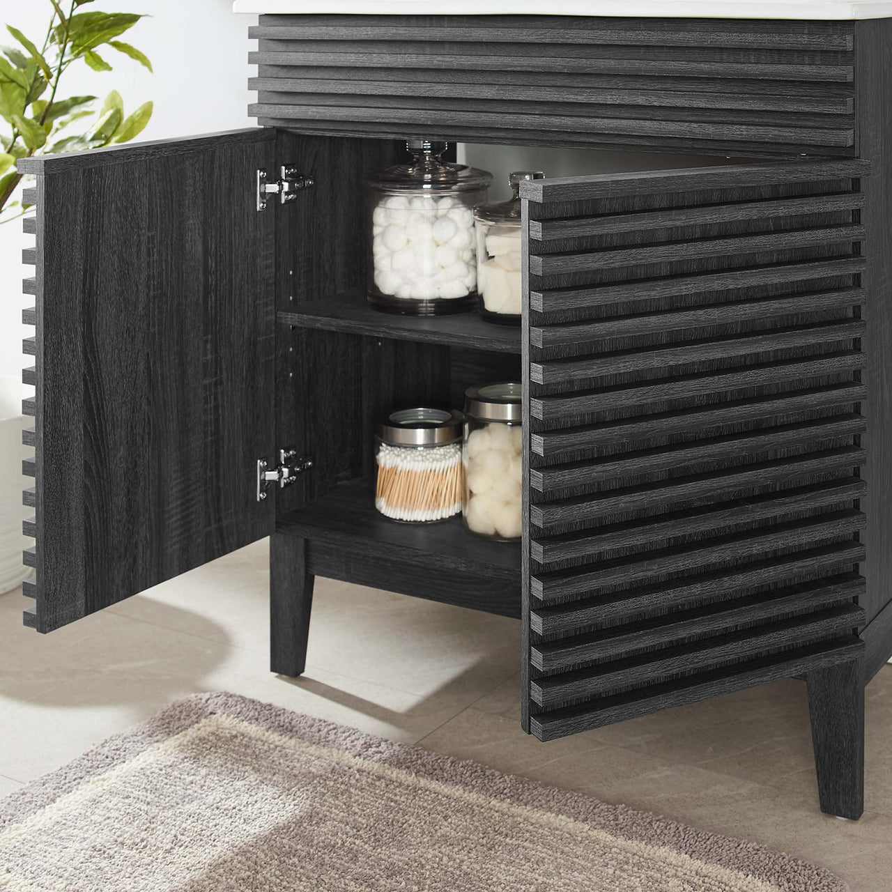 Ventra Vanity Base with Storage, Medium, Charcoal