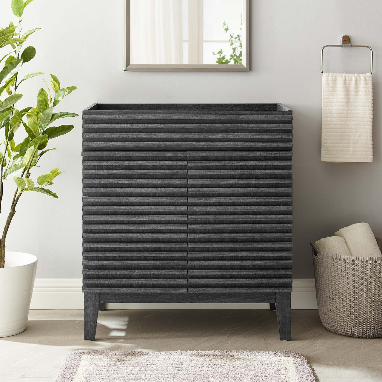 Ventra Vanity Base with Storage, Medium, Charcoal