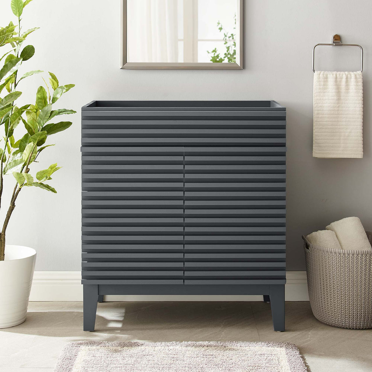 Ventra Vanity Base with Storage, Medium, Gray