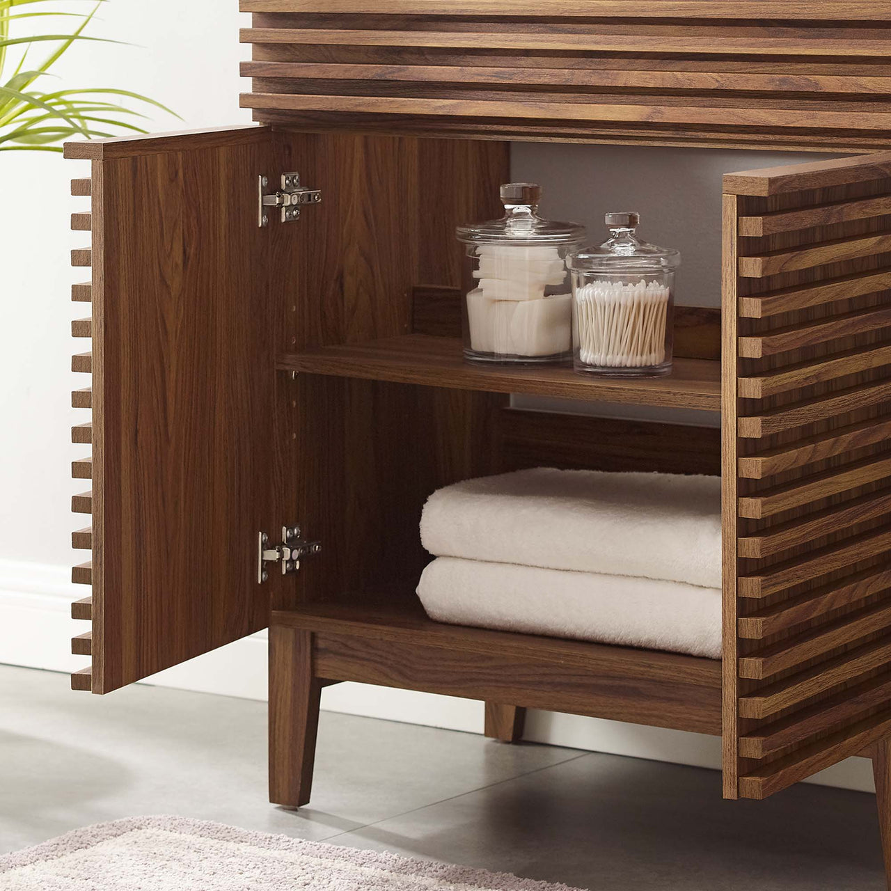 Ventra Vanity Base with Storage, Medium, Walnut
