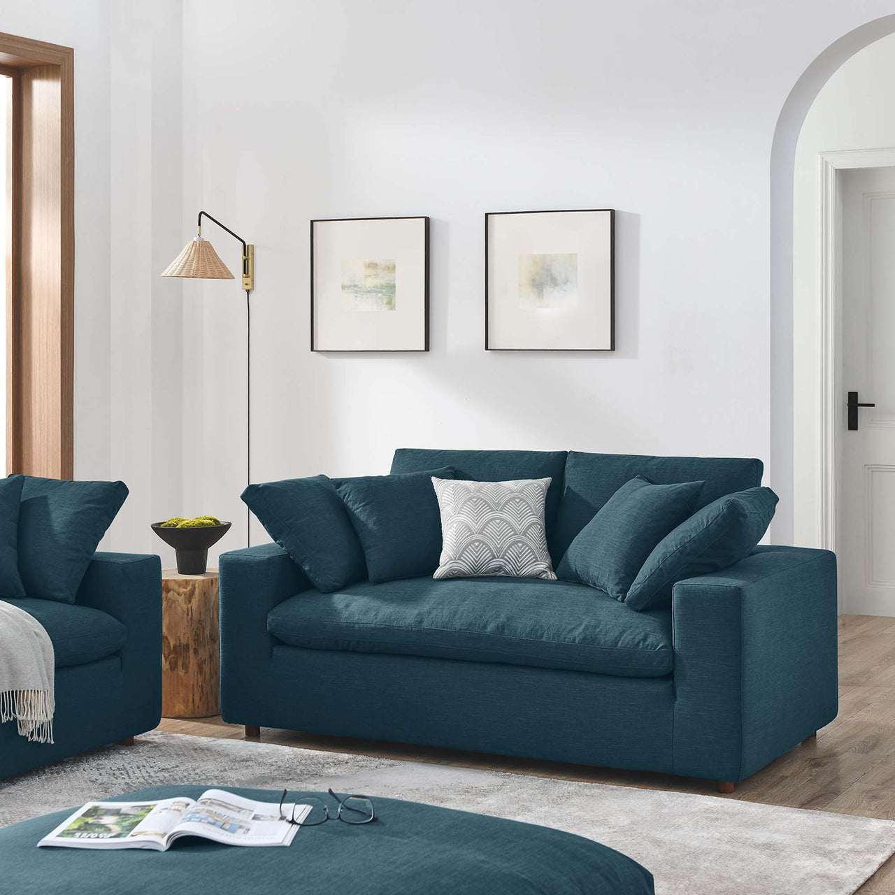 Angelic Cloudblend Loveseat, Azure
