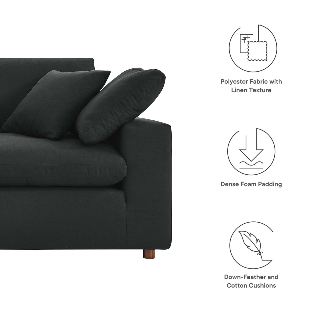 Angelic Cloudblend Loveseat, Black