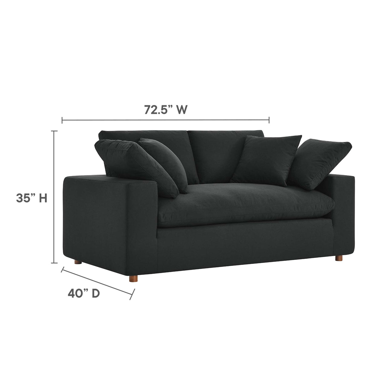 Angelic Cloudblend Loveseat, Black