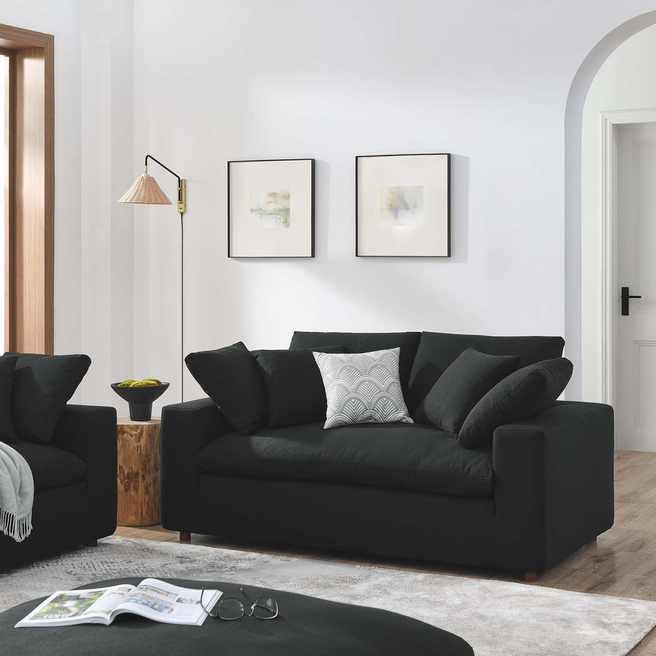 Angelic Cloudblend Loveseat, Black