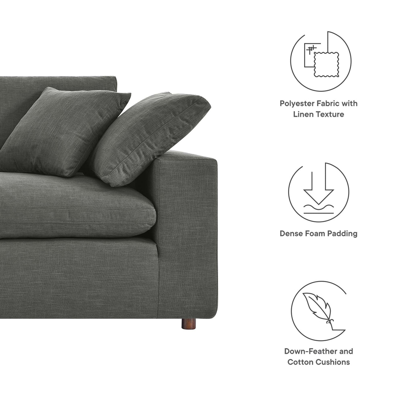 Angelic Cloudblend Loveseat, Gray