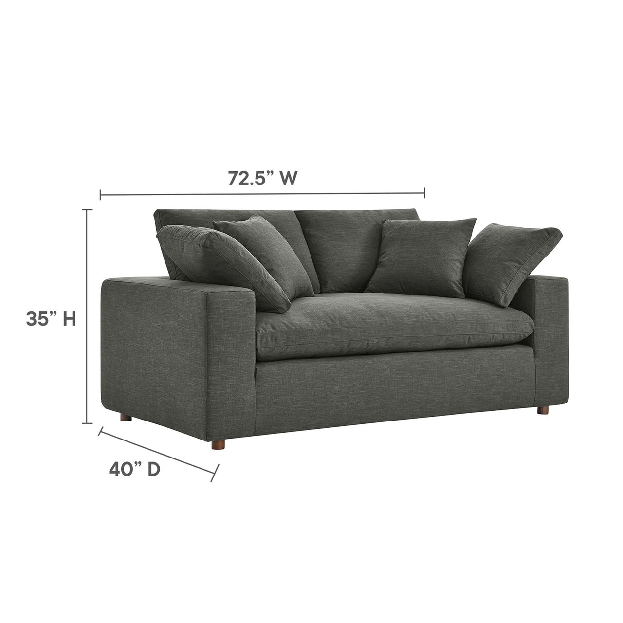 Angelic Cloudblend Loveseat, Gray