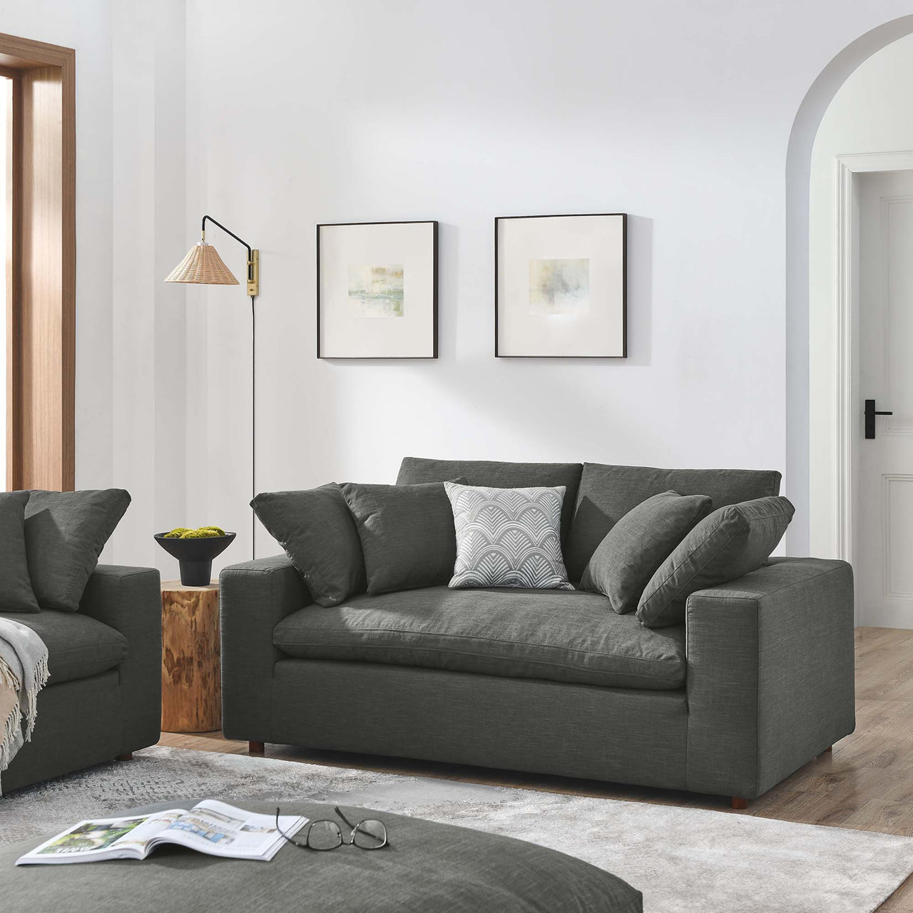 Angelic Cloudblend Loveseat, Gray