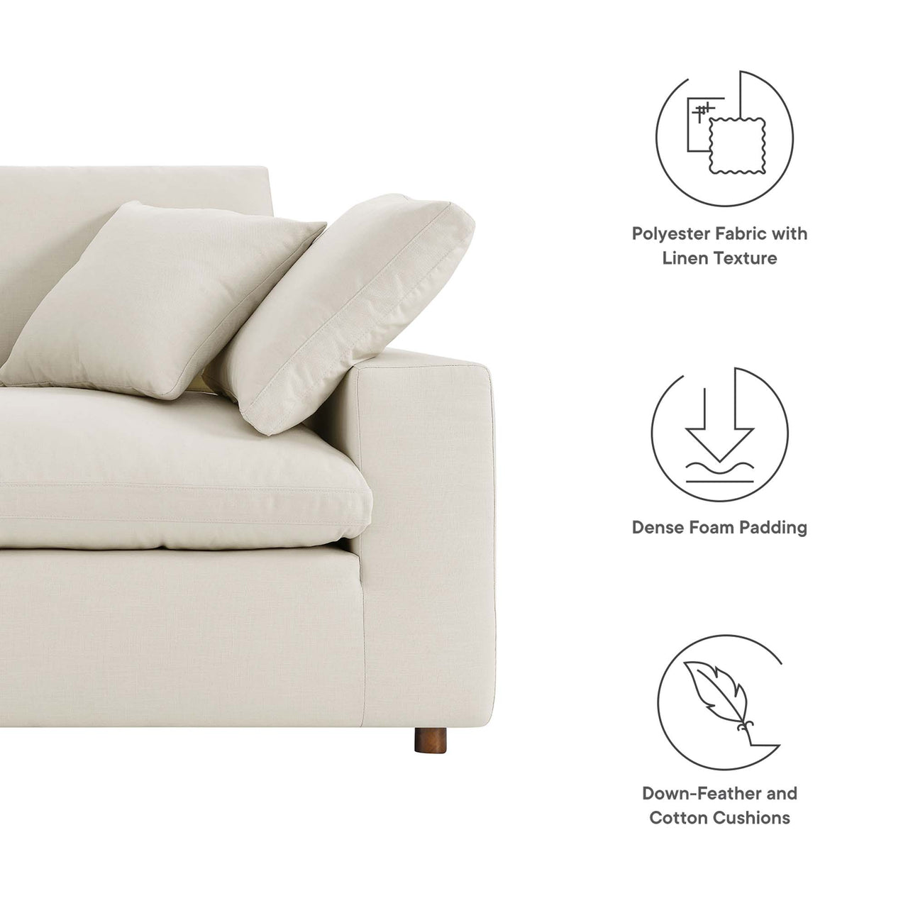 Angelic Cloudblend Loveseat, Light Beige