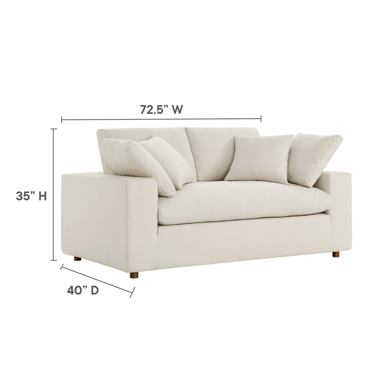 Angelic Cloudblend Loveseat, Light Beige