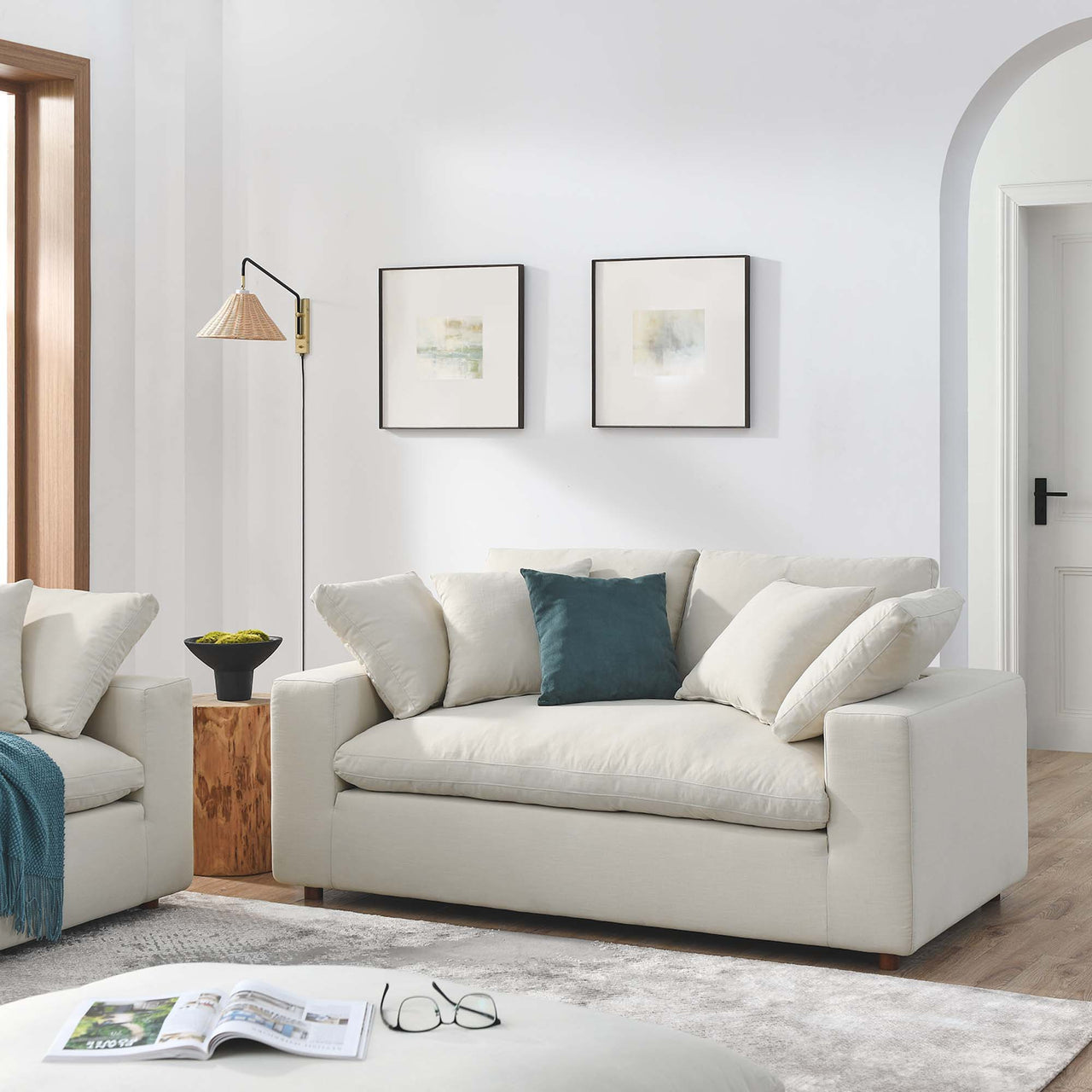 Angelic Cloudblend Loveseat, Light Beige