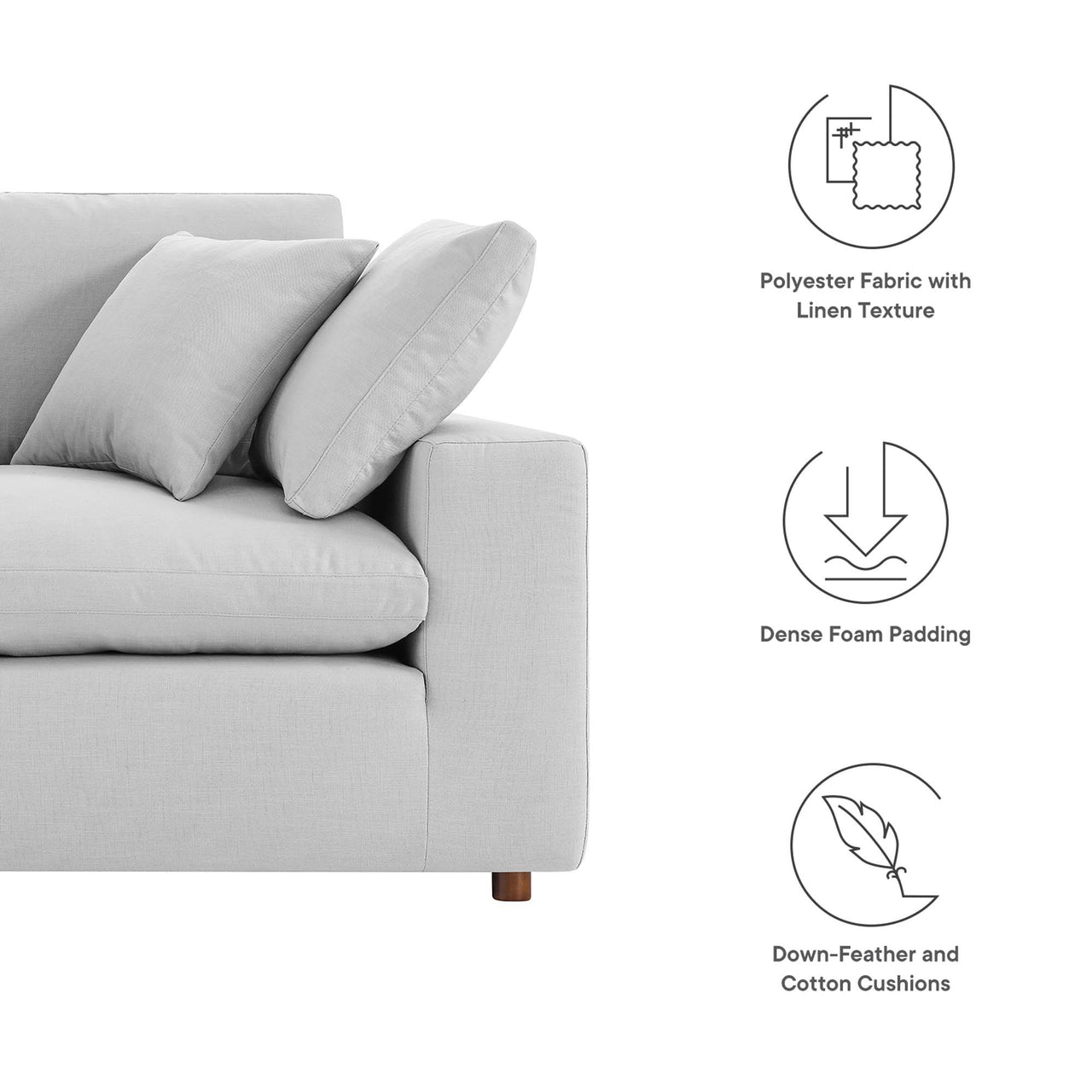 Angelic Cloudblend Loveseat, Light Gray