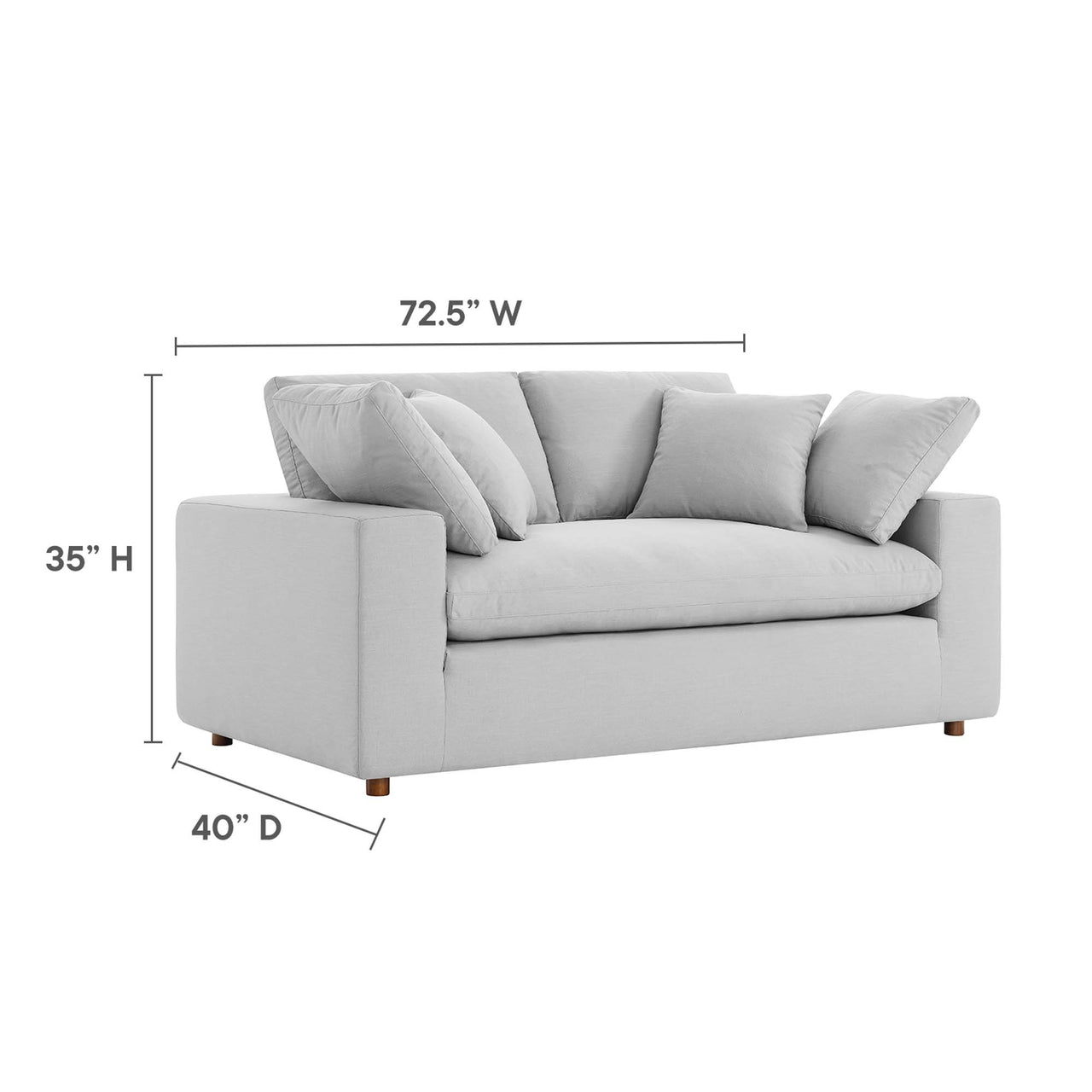 Angelic Cloudblend Loveseat, Light Gray