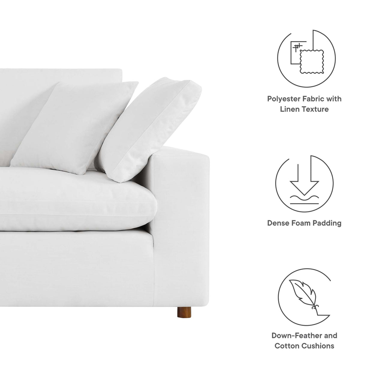 Angelic Cloudblend Loveseat, Pure White