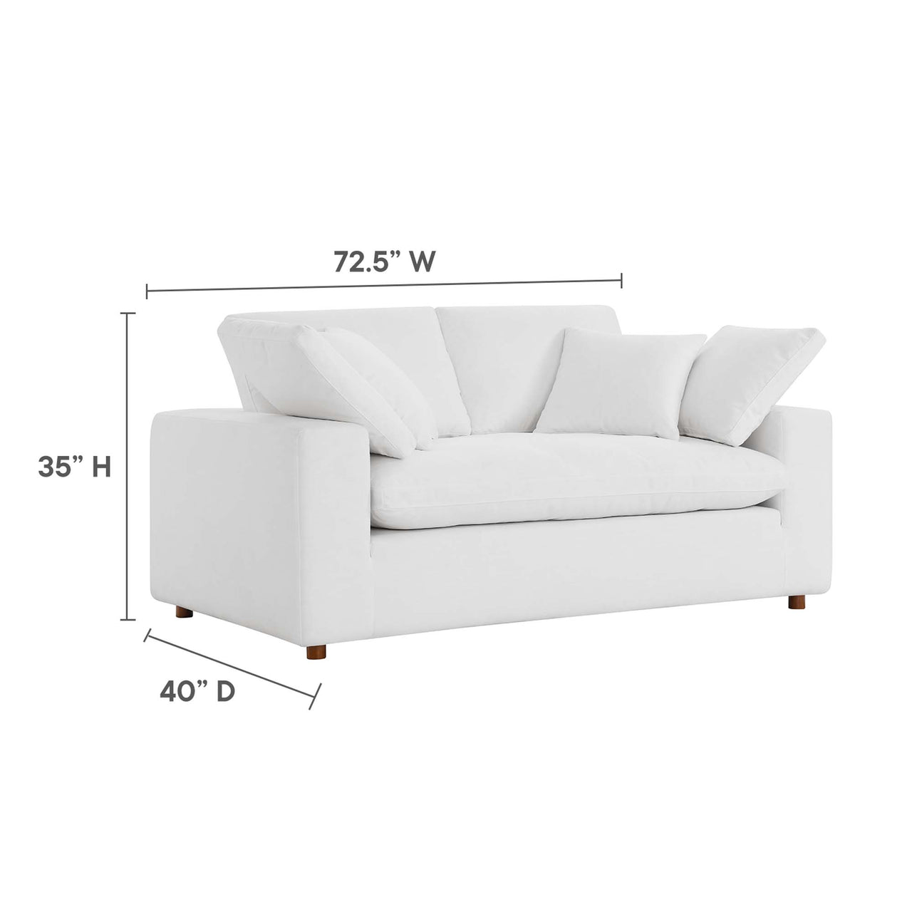 Angelic Cloudblend Loveseat, Pure White