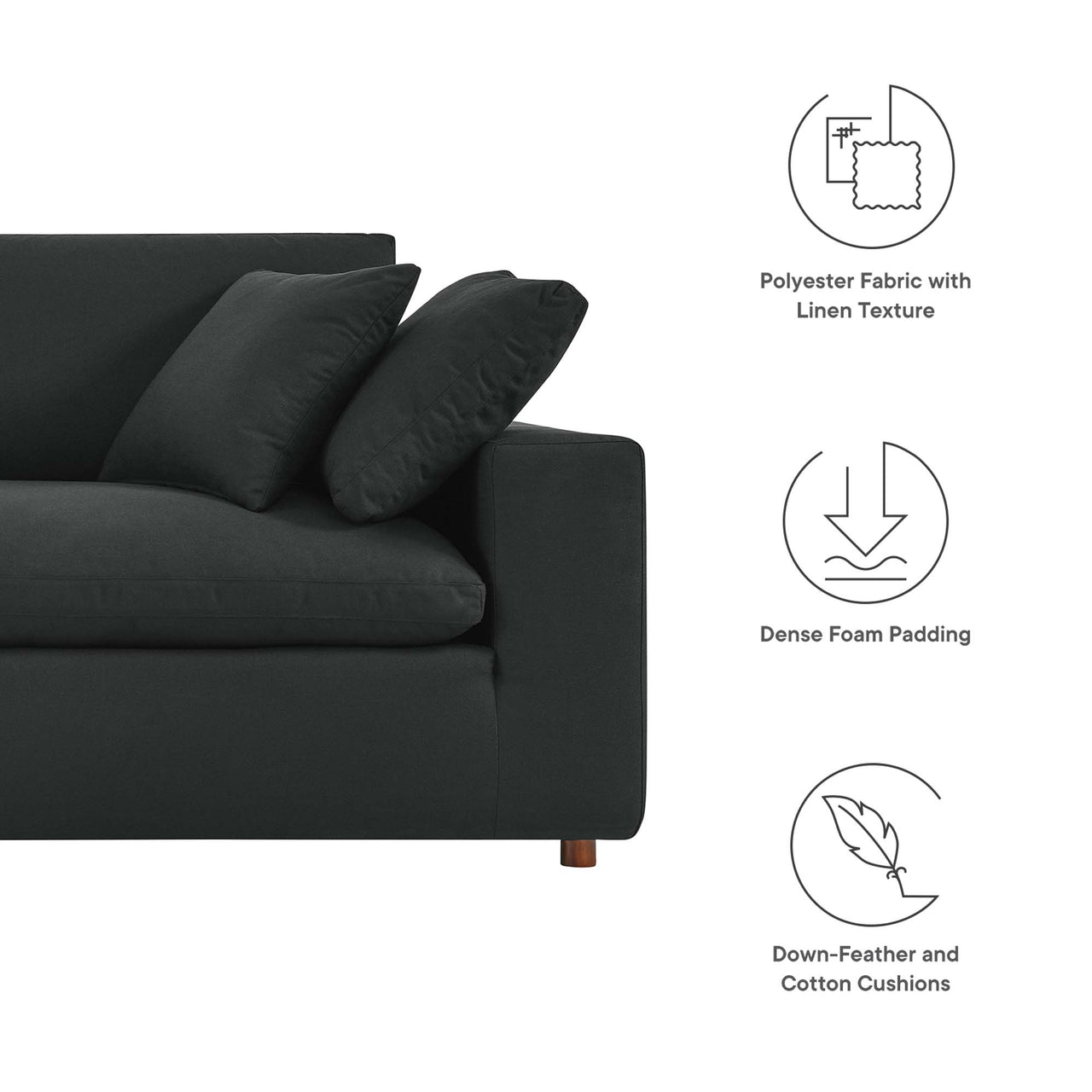 Angelic Cloudblend Sofa, Black