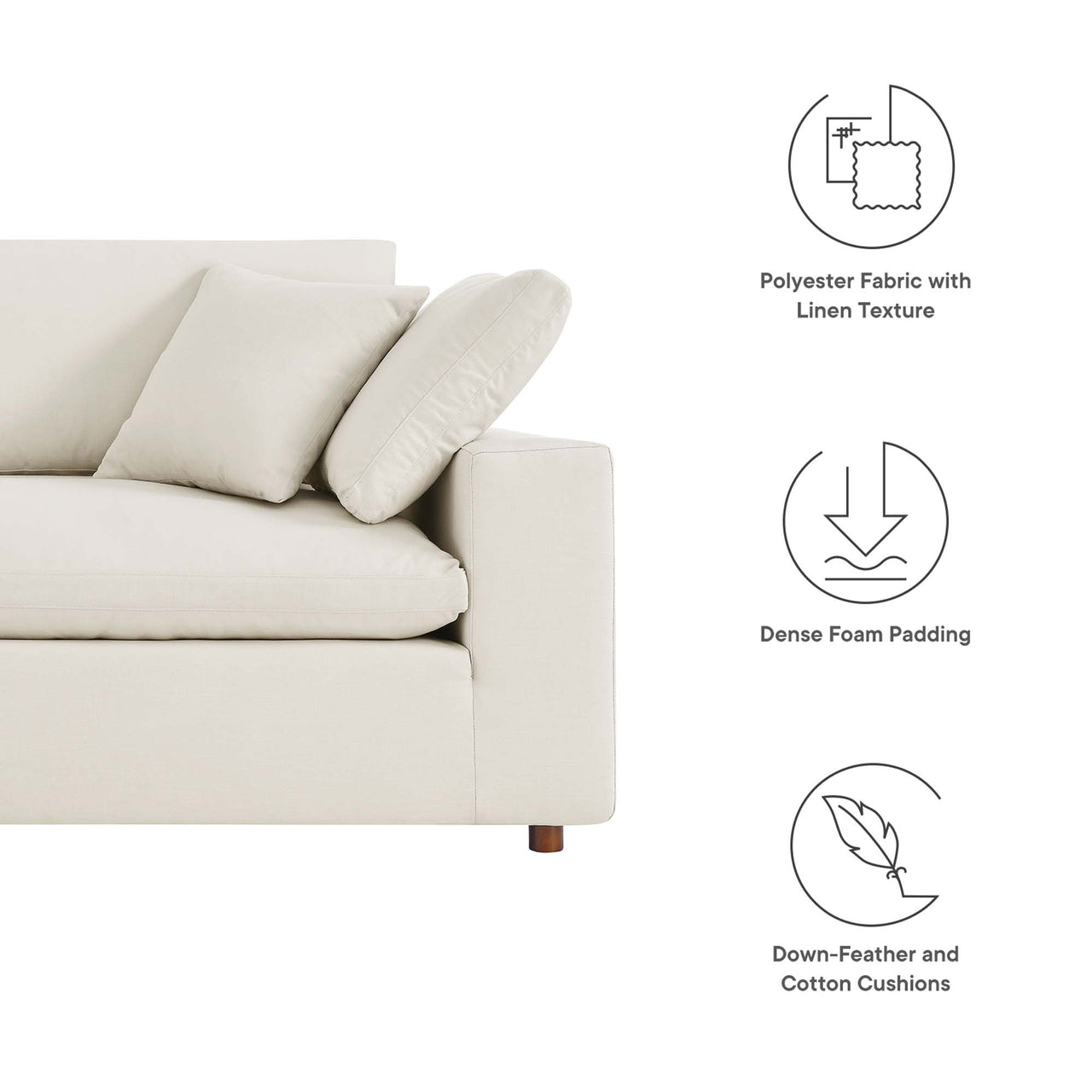 Angelic Cloudblend Sofa, Light Beige