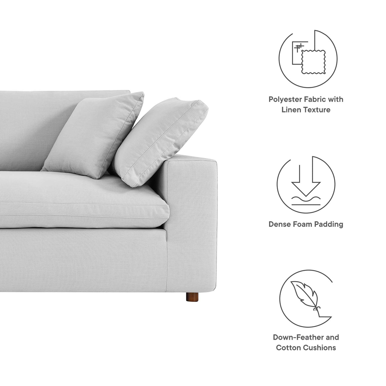 Angelic Cloudblend Sofa, Light Gray