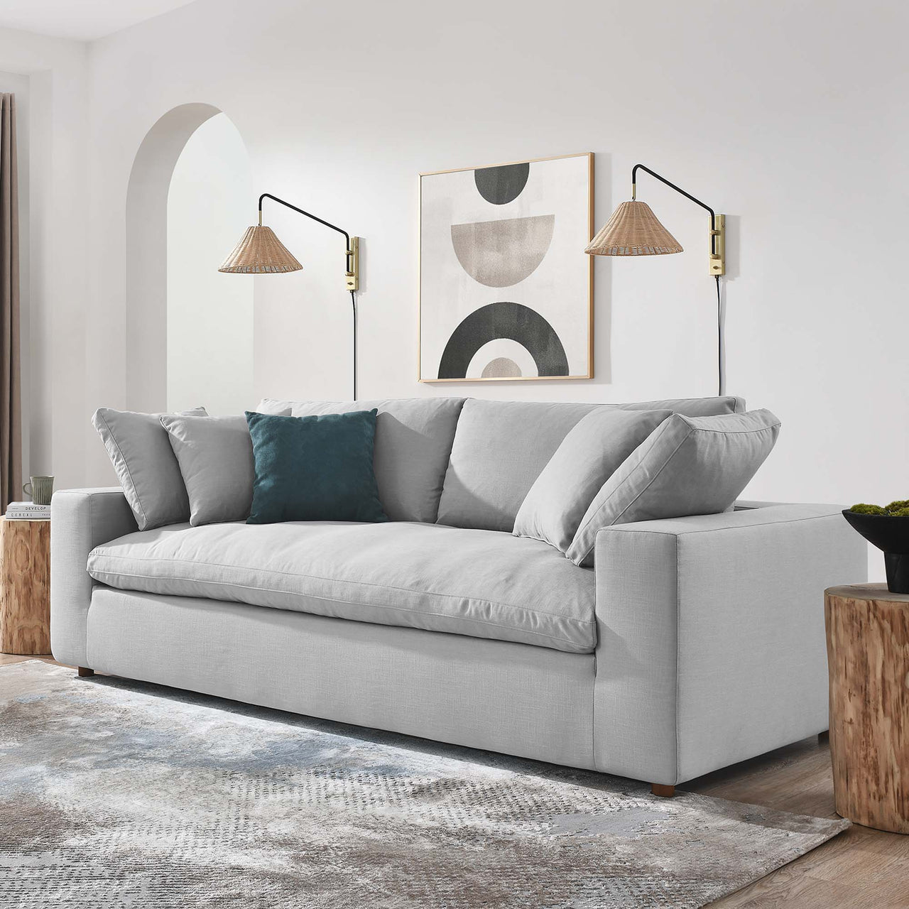 Angelic Cloudblend Sofa, Light Gray