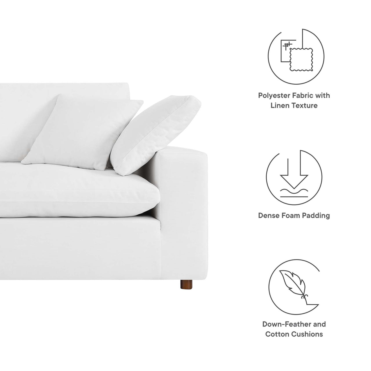 Angelic Cloudblend Sofa, Pure White