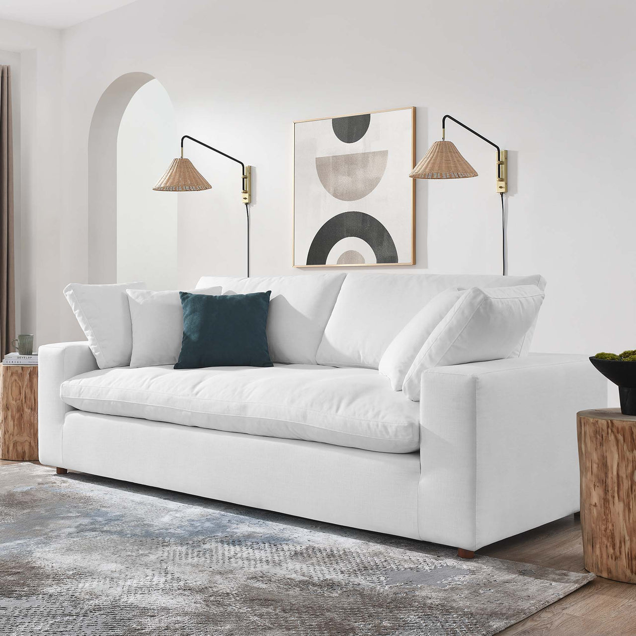 Angelic Cloudblend Sofa, Pure White