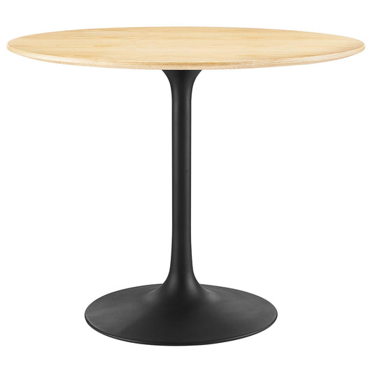 Ensemble Round Dining Table, Small, Black & Natural Wood