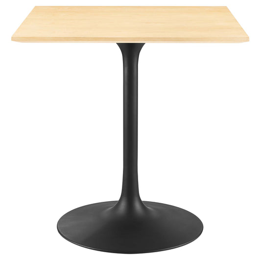 Ensemble Square Dining Table, Small, Black & Natural Wood
