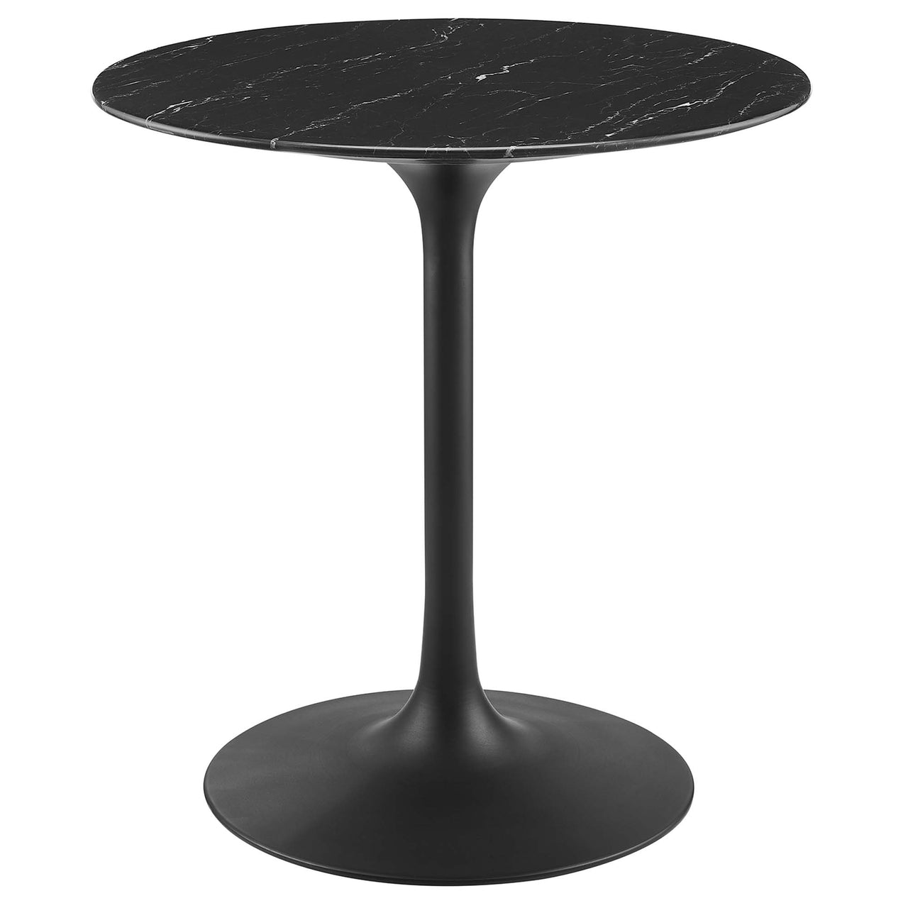 Ensemble Round Faux Marble Dining Table, Extra Small, Black