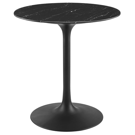 Ensemble Round Faux Marble Dining Table, Extra Small, Black
