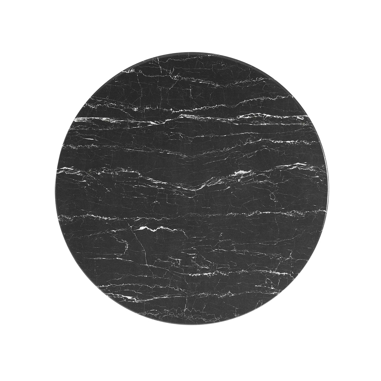 Ensemble Round Faux Marble Dining Table, Small, Black