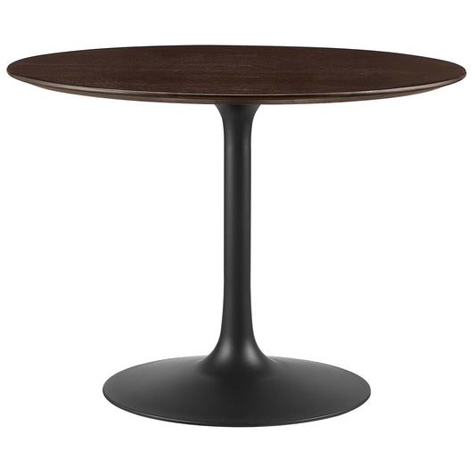 Ensemble Round Dining Table, Medium, Black & Cherry Walnut