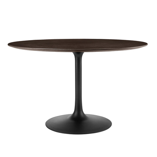 Ensemble Round Dining Table, Large, Black & Cherry Walnut