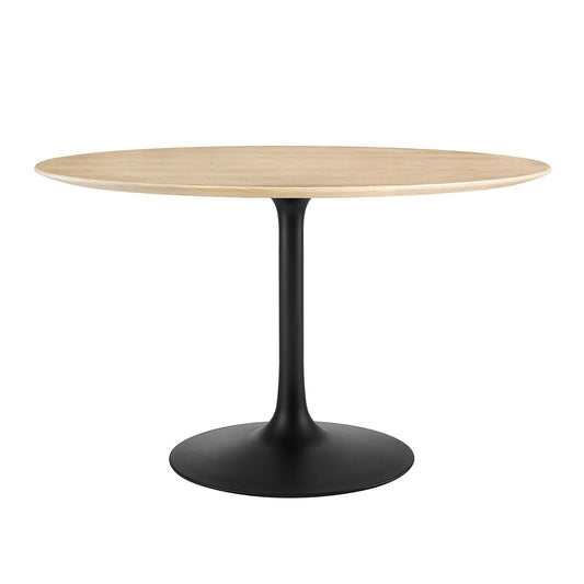 Ensemble Round Dining Table, Large, Black & Natural Wood